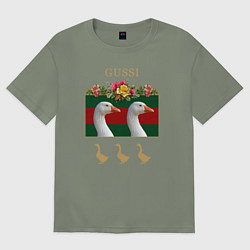 Женская футболка оверсайз GUSSI: Flowers Style