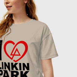 Футболка оверсайз женская I love Linkin Park, цвет: миндальный — фото 2