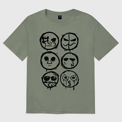 Футболка оверсайз женская HU Masks, цвет: авокадо