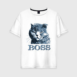 Футболка оверсайз женская Boss cat, цвет: белый