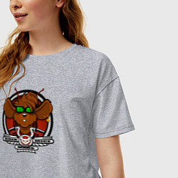 Футболка оверсайз женская Biker Mice from Mars Throttle, цвет: меланж — фото 2