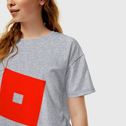 Футболка оверсайз женская Roblox Logo, цвет: меланж — фото 2