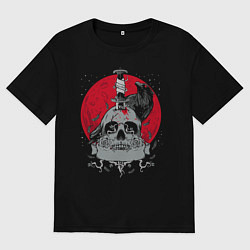 Футболка оверсайз женская Ворон, цвет: черный