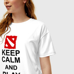 Футболка оверсайз женская Keep Calm & Play Dota, цвет: белый — фото 2