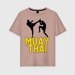Футболка оверсайз женская Muay Thai, цвет: пыльно-розовый