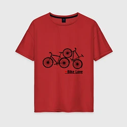 Футболка оверсайз женская Bike Love, цвет: красный
