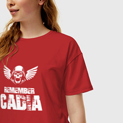 Футболка оверсайз женская Remember Cadia - Warhammer, цвет: красный — фото 2