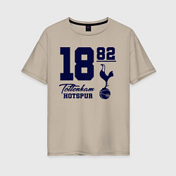 Футболка оверсайз женская FC Tottenham 1882, цвет: миндальный