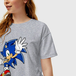 Футболка оверсайз женская Sonic, цвет: меланж — фото 2