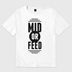 Футболка оверсайз женская Mid or feed, цвет: белый