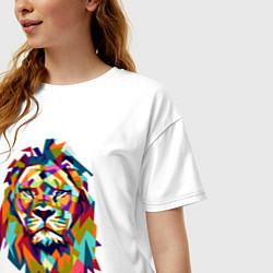 Футболка оверсайз женская Lion Art, цвет: белый — фото 2