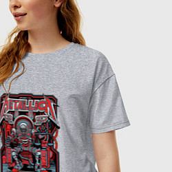 Футболка оверсайз женская Metallica: Robot Style, цвет: меланж — фото 2
