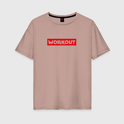 Футболка оверсайз женская Obey workout, цвет: пыльно-розовый