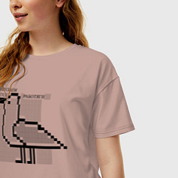 Футболка оверсайз женская Запускаем гуся, работяги, цвет: пыльно-розовый — фото 2