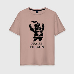 Футболка оверсайз женская Praise the Sun, цвет: пыльно-розовый