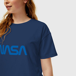Футболка оверсайз женская NASA, цвет: тёмно-синий — фото 2