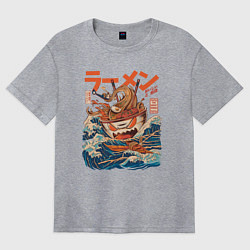 Футболка оверсайз женская Great Ramen: Kanagawa, цвет: меланж