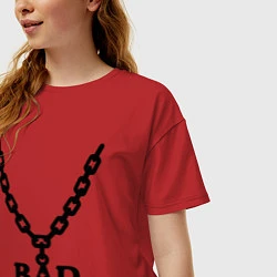 Футболка оверсайз женская Bad girl chain, цвет: красный — фото 2
