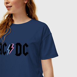 Футболка оверсайз женская AC/DC, цвет: тёмно-синий — фото 2