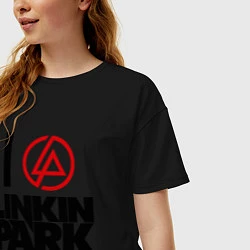 Футболка оверсайз женская I love Linkin Park, цвет: черный — фото 2