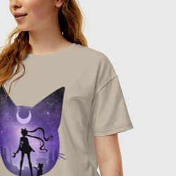 Футболка оверсайз женская Pretty Soldier Sailor Moon, цвет: миндальный — фото 2