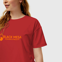 Футболка оверсайз женская Black Mesa: Research Facility, цвет: красный — фото 2