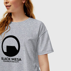 Футболка оверсайз женская Black Mesa: Research Facility, цвет: меланж — фото 2