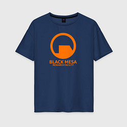 Футболка оверсайз женская Black Mesa: Research Facility, цвет: тёмно-синий
