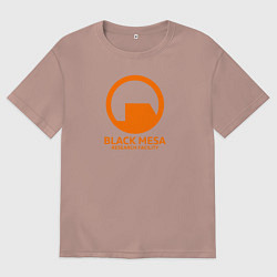 Футболка оверсайз женская Black Mesa: Research Facility, цвет: пыльно-розовый