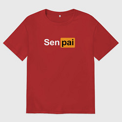 Футболка оверсайз женская Senpai: Pornhub Style, цвет: красный