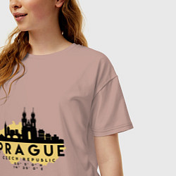 Футболка оверсайз женская Прага - Чехия, цвет: пыльно-розовый — фото 2