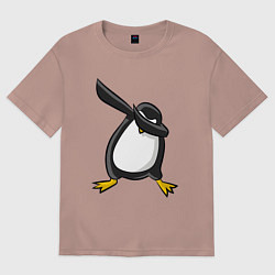 Футболка оверсайз женская DAB Pinguin, цвет: пыльно-розовый