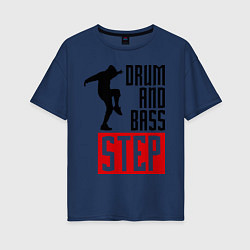 Футболка оверсайз женская Drum and Bass Step, цвет: тёмно-синий
