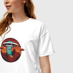 Футболка оверсайз женская Abduction UFO, цвет: белый — фото 2