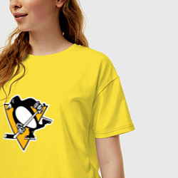 Футболка оверсайз женская Pittsburgh Penguins: Evgeni Malkin, цвет: желтый — фото 2