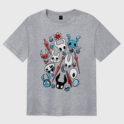 Футболка оверсайз женская Hollow Knight, цвет: меланж