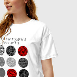 Футболка оверсайз женская TOP: Blurryface, цвет: белый — фото 2