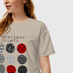 Футболка оверсайз женская TOP: Blurryface, цвет: миндальный — фото 2