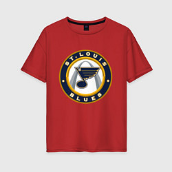 Футболка оверсайз женская St Louis Blues, цвет: красный