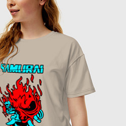 Футболка оверсайз женская SAMURAI KEANU REEVES, цвет: миндальный — фото 2