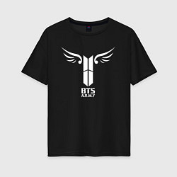 Футболка оверсайз женская BTS ARMY, цвет: черный