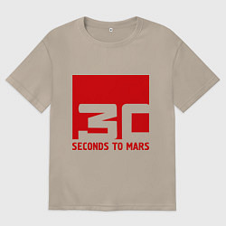 Футболка оверсайз женская 30 seconds to mars, цвет: миндальный