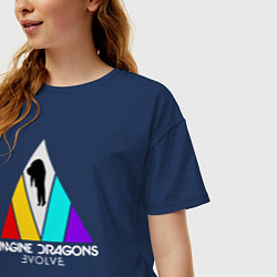 Футболка оверсайз женская IMAGINE DRAGONS, цвет: тёмно-синий — фото 2