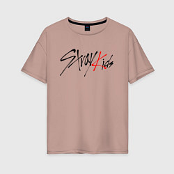 Футболка оверсайз женская STRAY KIDS BANGCHAN, цвет: пыльно-розовый