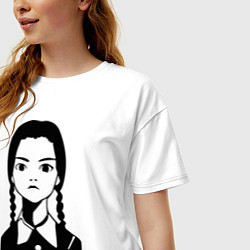 Футболка оверсайз женская Wednesday Addams, цвет: белый — фото 2