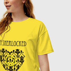 Футболка оверсайз женская Шерлок Сердце Im Sherlocked, цвет: желтый — фото 2