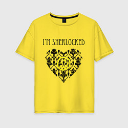 Футболка оверсайз женская Шерлок Сердце Im Sherlocked, цвет: желтый