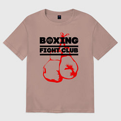 Футболка оверсайз женская Boxing Fight club in Russia, цвет: пыльно-розовый