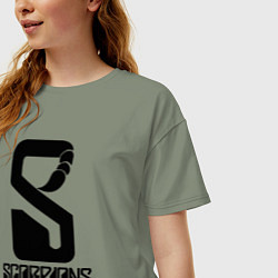 Футболка оверсайз женская Scorpions logo, цвет: авокадо — фото 2