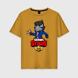 Футболка оверсайз женская BRAWL STARS CROW, цвет: горчичный